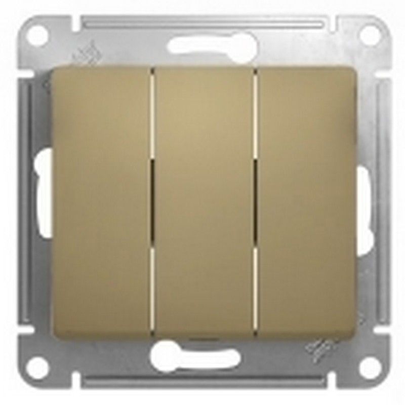 Glossa Титан Выключатель Systeme Electric Glossa Титан 3-клавишный, сх.3 GSL000431