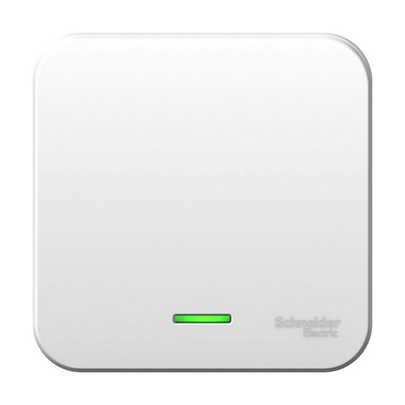 Blanca белые розетки и выключатели Выключатель SE Blanca 1-клавишный Белый наружный с подсветкой 6А изолир. пластина BLNVA061111