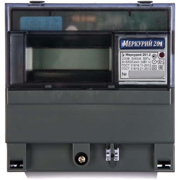 Электросчетчики Счётчик электроэнергии однофазный Меркурий 201.2 однотарифный 60А
