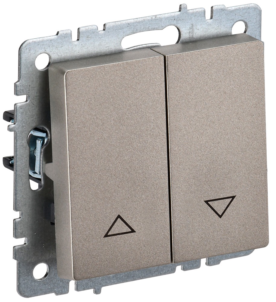 IEK Brite Шампань Выключатель IEK BRITE жалюзи 10А ВС10-1-5-БрШ шампань BR-V15-0-10-K37