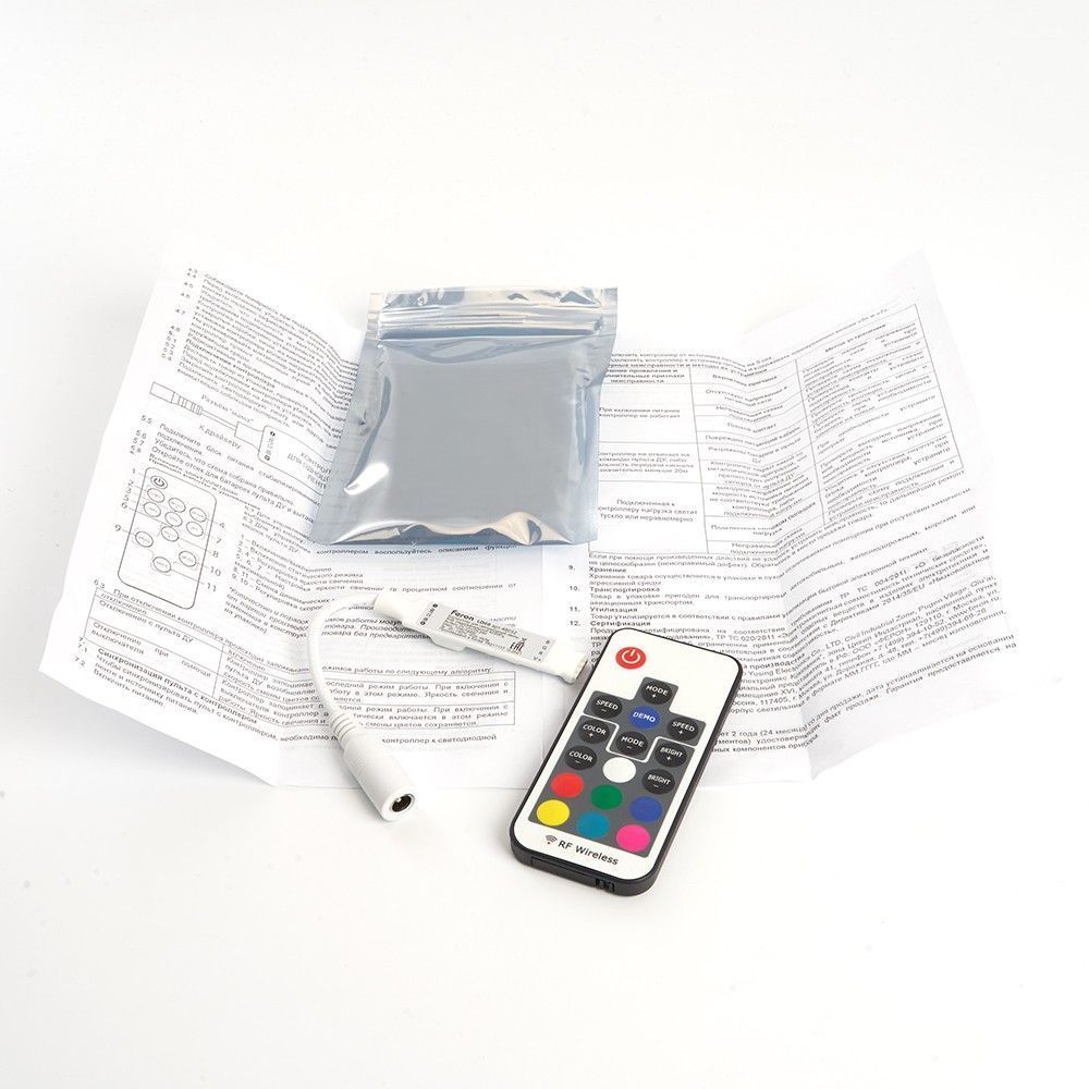 Контроллеры и сетевые шнуры для светодиодной ленты Контроллер Feron LD66 с пультом 12/24V для светодиодной ленты RGB mini 48032 