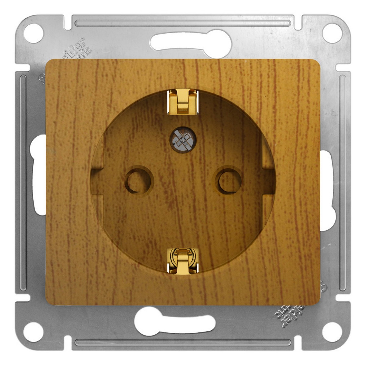 Glossa Дуб Розетка Systeme Electric Glossa Дерево Дуб с заземлением со шторками GSL000545