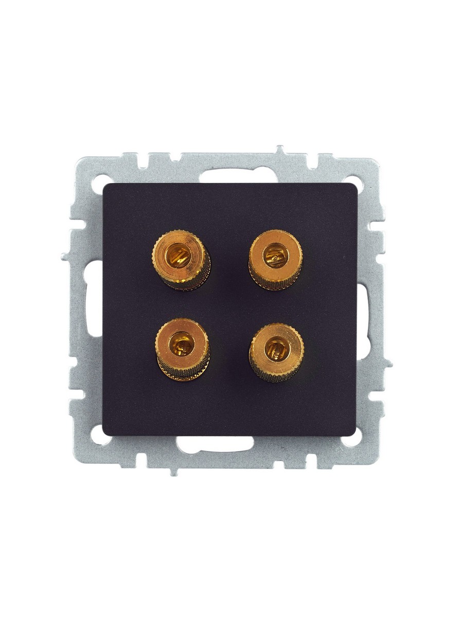 IEK Brite Черный Аудиорозетка IEK BRITE 4-местная РА10-БрЧ черный BR-S40-K02
