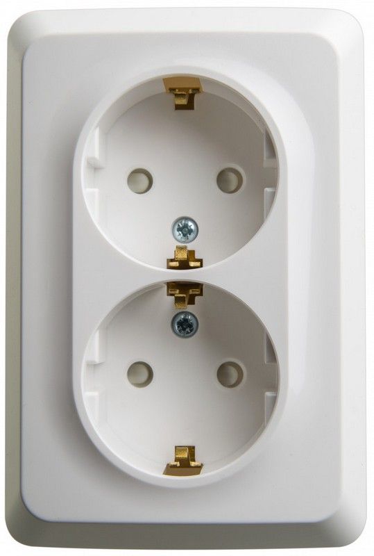 Этюд Белый Розетка 2-ая Systeme Electric Этюд наружный Белый угловая с/з со шторками 16А 250B PA16-108B