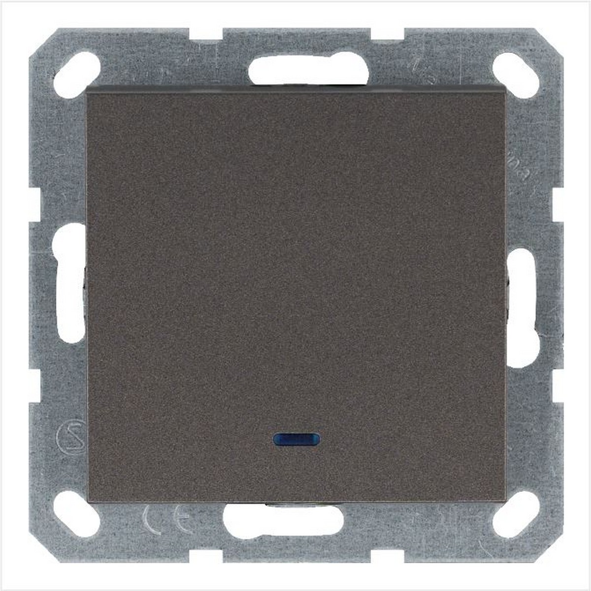 JASMART G - розетки и выключатели Выключатель одноклавишный JASMART со светодиодом Мокко G3011NZ