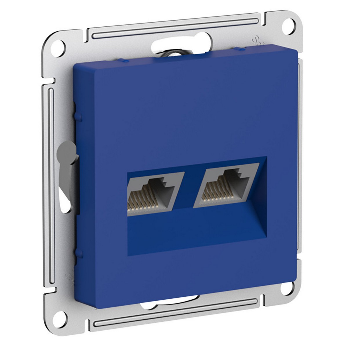 AtlasDesign Аквамарин Розетка Systeme Electric AtlasDesign Аквамарин двойная компьютерная RJ45+RJ45 кат5E ATN001185