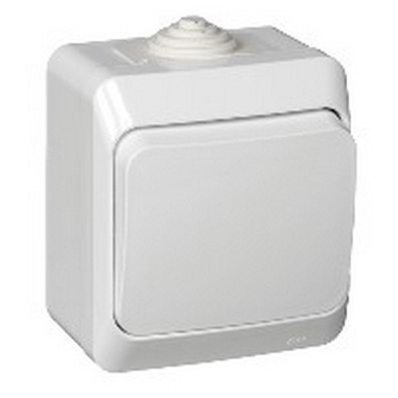 Этюд Белый Выключатель 1-клавишный Systeme Electric Этюд наружный Белый IP44 BA10-041B