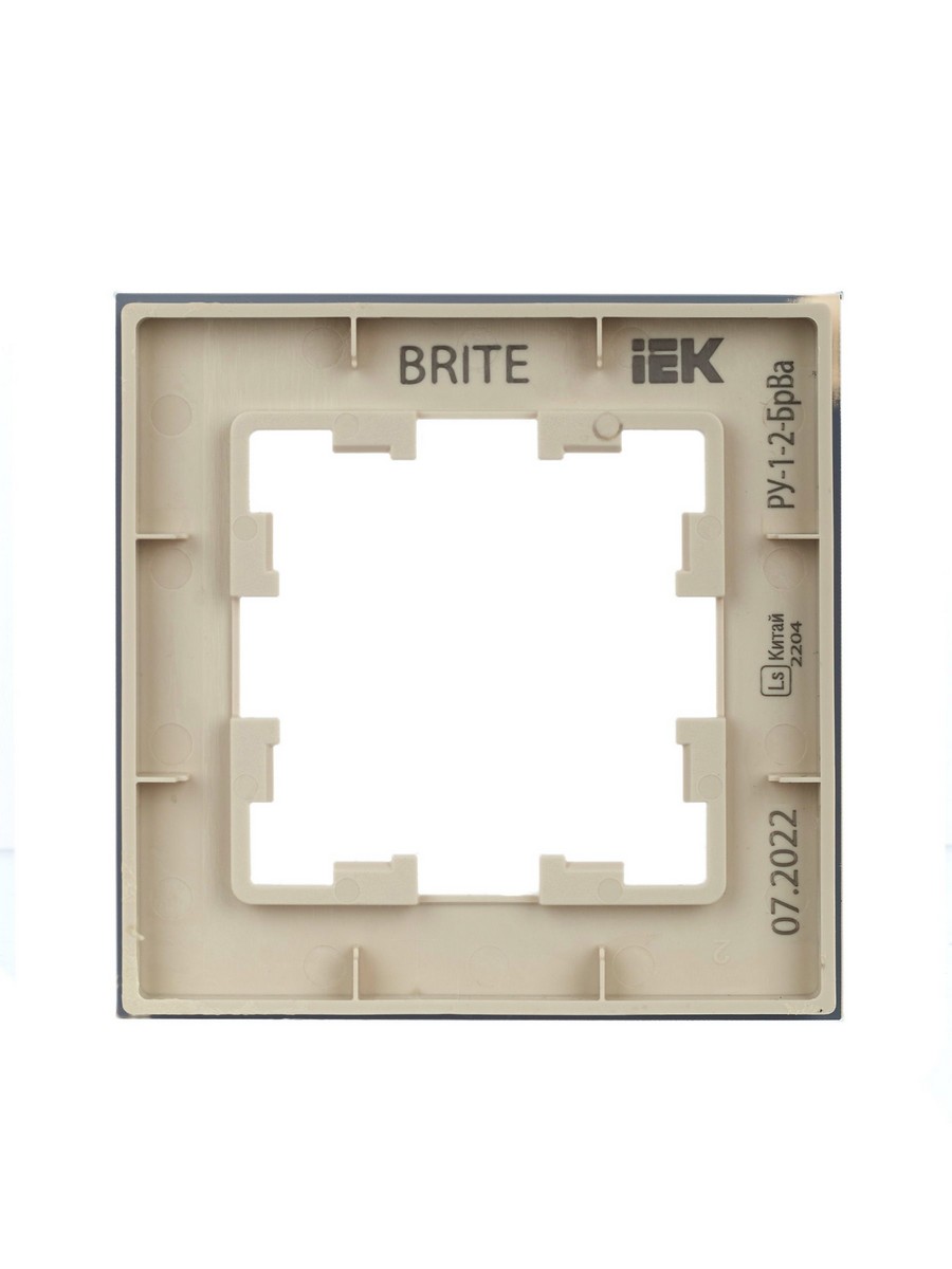 IEK Brite Рамки Рамка IEK BRITE 1-местная РУ-1-2-БрВа стекло ванильный BR-M12-G-K10