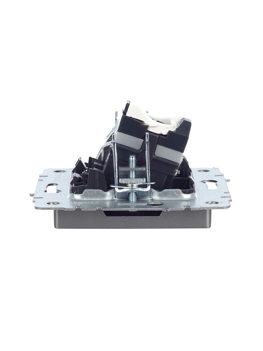 IEK Brite Сталь Розетка IEK BRITE двойная TV+RJ45 кат.5E РТВ/РК12-БрС сталь BR-AK20-1-K46