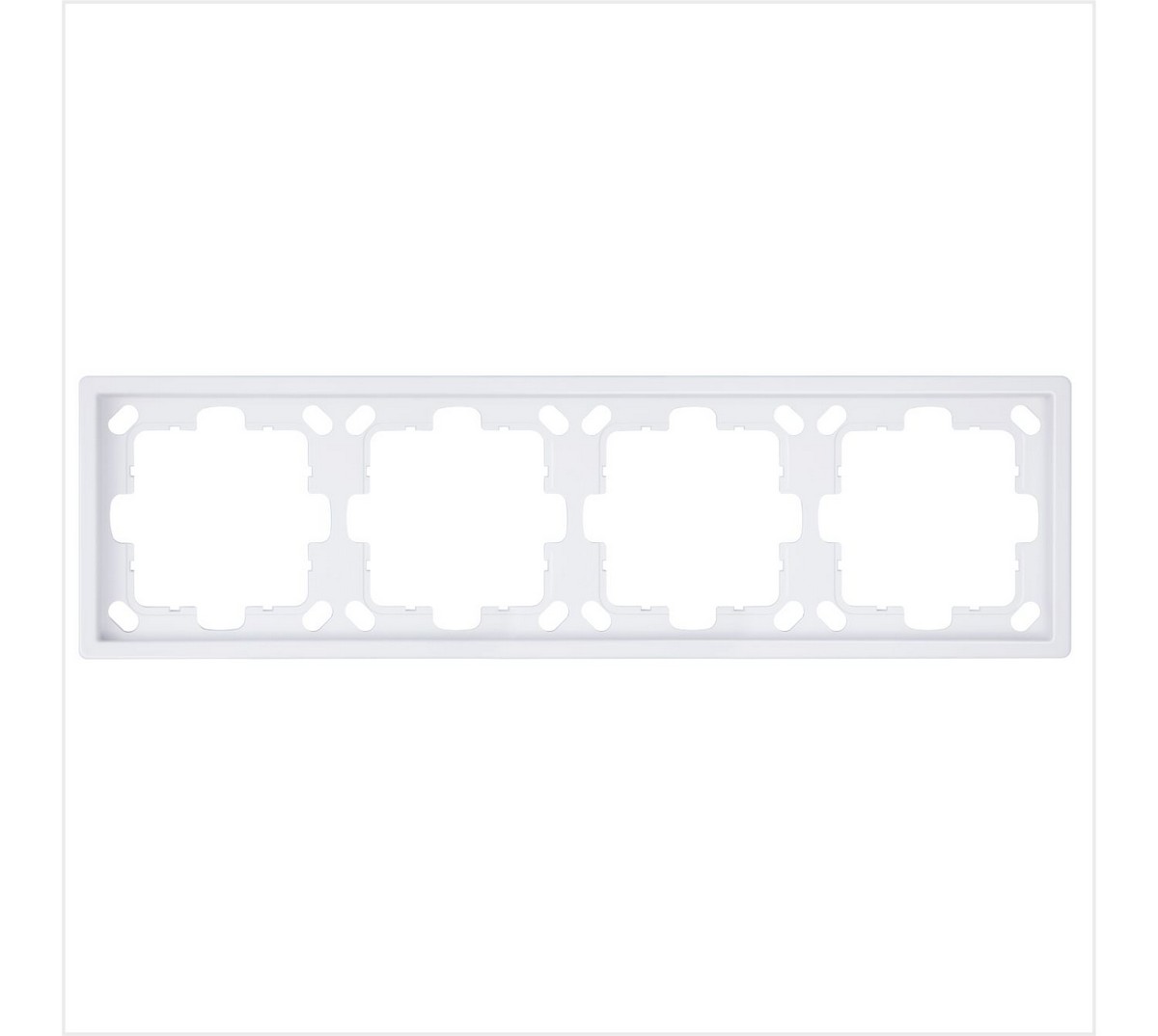 JASMART FD - розетки и выключатели Рамка JASMART FD 4-постовая белый глянцевый 1004W