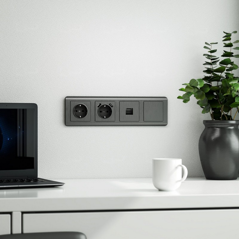 Werkel Графит рифленый механизмы Заглушка Werkel (графит рифленый) W1159204