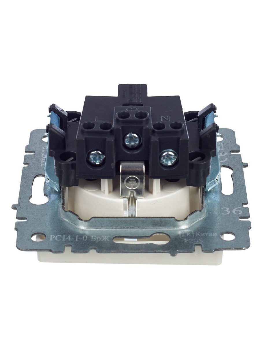 IEK Brite Жемчуг Розетка IEK BRITE с/з с шторками 16А РС14-1-0-БрЖ жемчуг BR-R14-16-K36