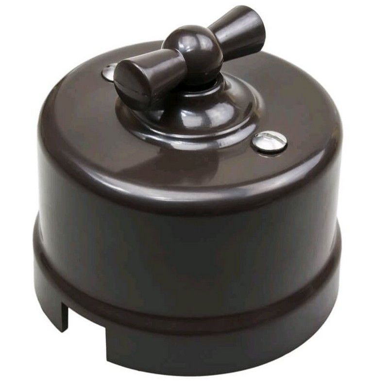 Bironi Лизетта - Ретро розетки и выключатели Переключатель BIRONI Пластик Коричневый 1-клавишный B1-201-22