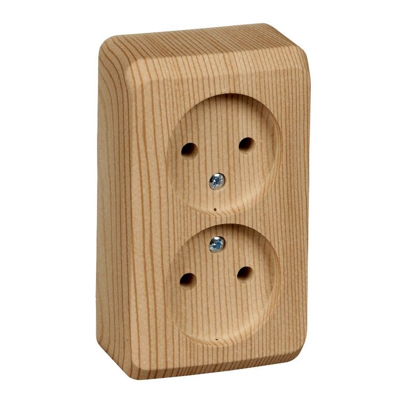 Этюд Дача Розетка 2-ая Systeme Electric Этюд наружный Дача Темный бук б/з без шторок PA16-005T