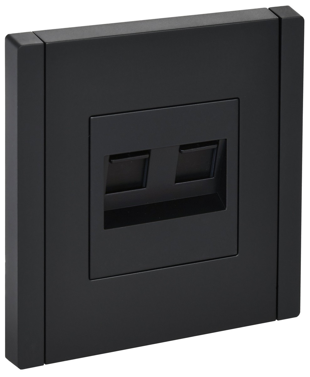 IEK FORTE&PIANO Черный Розетка IEK FORTE&PIANO Черный комп. 2-ая RJ45 кат.6 FP134