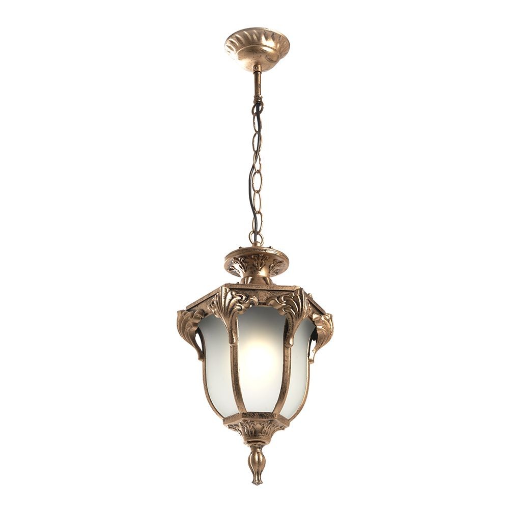 Уличные светильники на цепочке Уличный светильник Feron PL4044 шестигранный на цепочке 60W 230V E27, черное золото 11424 