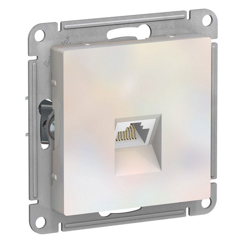 AtlasDesign Жемчуг Розетка компьютерная Systeme Electric AtlasDesign Жемчуг RJ45 кат. 6A механизм ATN000486
