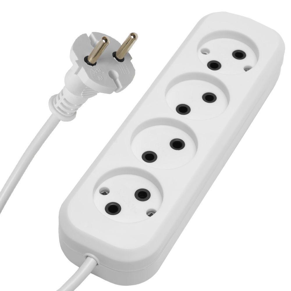 Колодки и удлинители, тройники Удлинитель 4-местный б/з Stekker HM01-40-05 5м Home (У10-429) белый 39218 