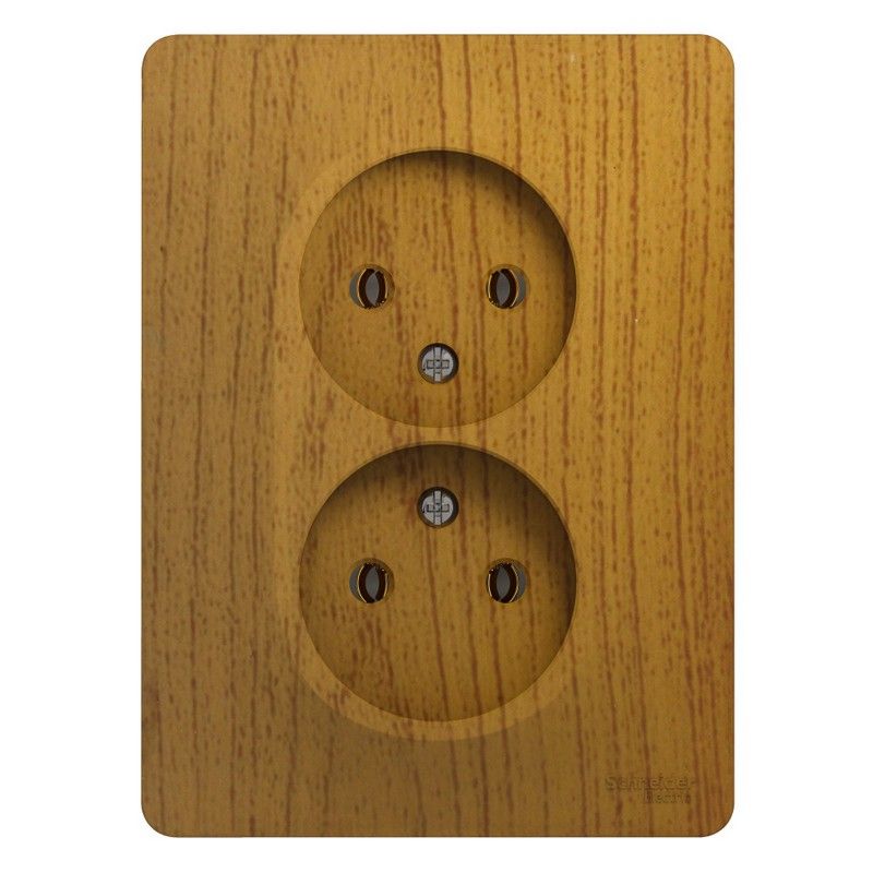 Glossa Дуб Розетка Systeme Electric Glossa Дерево Дуб 2-я без заземления GSL000520