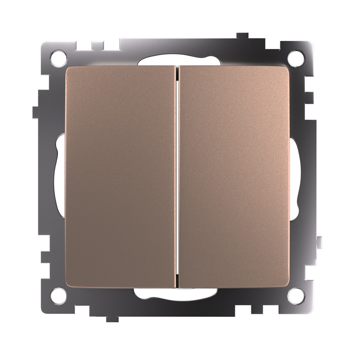 Катрин - Розетки и выключатели Stekker Выключатель 2-клавишный STEKKER GLS10-7104-02 250V 10А Катрин шампань 39592