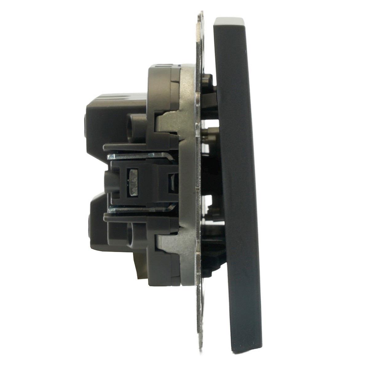 Эмили - Розетки и выключатели Stekker Переключатель 1-клавишный STEKKER Эмили RSW10-5105-05 черный уголь soft touch 49841