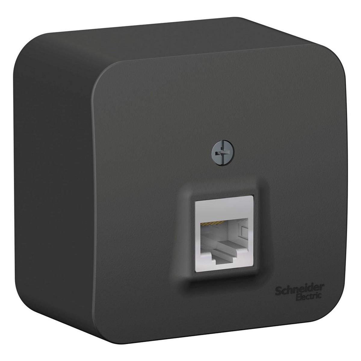 Blanca антрацит розетки и выключатели Розетка SE Blanca компьютерная Антрацит наружный RJ45 кат.5E изолир. пластина BLNIA045006