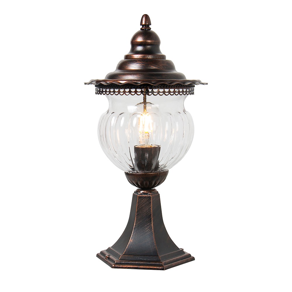 Уличные светильники на постамент Светильник садово-парковый Feron PL594 на постамент 60W 230V E27 коричневый 11622 