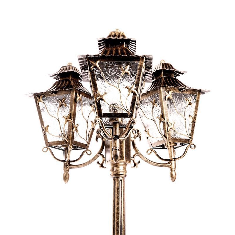 Уличные светильники столб Светильник садово-парковый Feron PL638 столб 3*60W 230V E27 черное золото 11646 