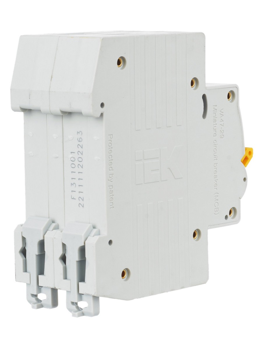 2 полюсные (двухполюсные) Автоматический выключатель IEK KARAT ВА47-29 2Р 63А 4,5кА х-ка С MVA20-2-063-C 