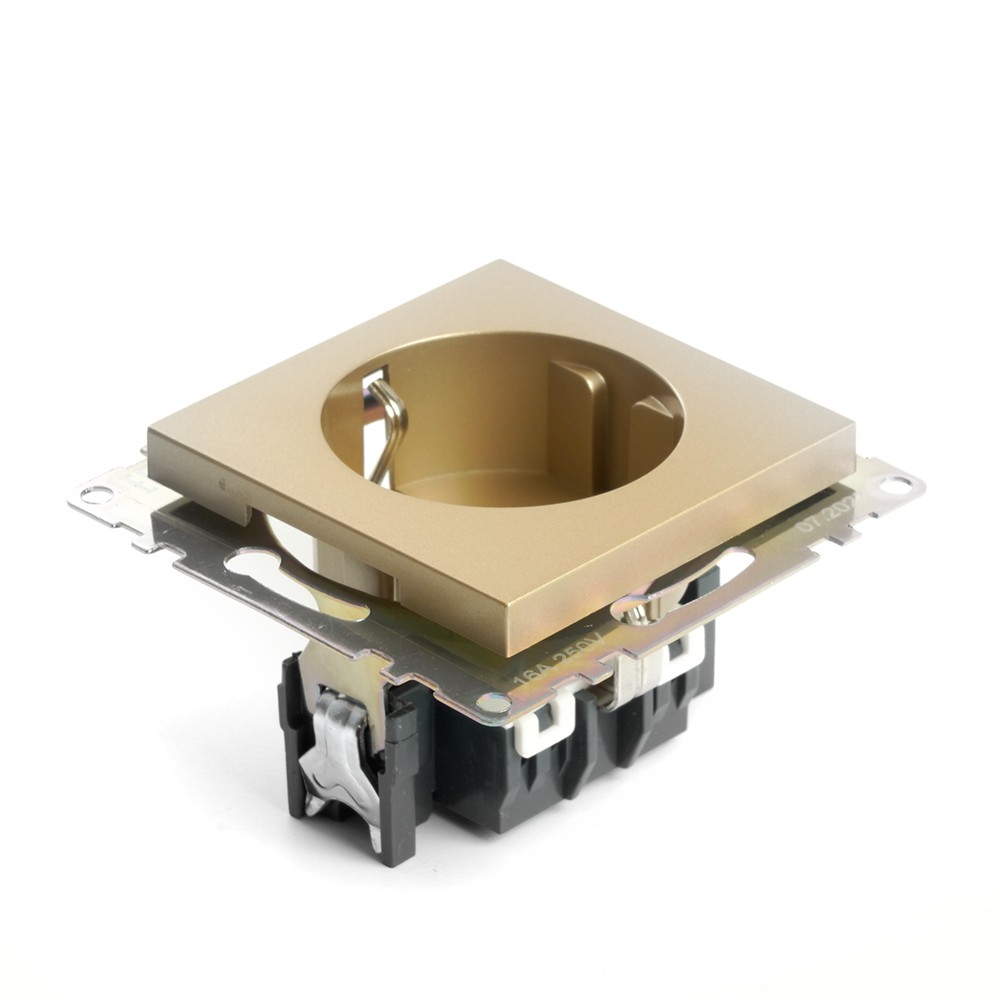 Катрин - Розетки и выключатели Stekker Розетка 1-местная с/з STEKKER GLS16-7110-08 250V 16А с защ. шторкой Катрин золото 49224