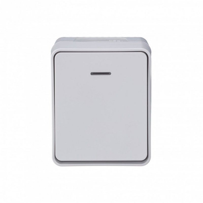 AtlasDesign Белый Выключатель 1-клавишный Systeme Electric AtlasDesign Profi54 наружный Белый с подсветкой IP54 ATN540