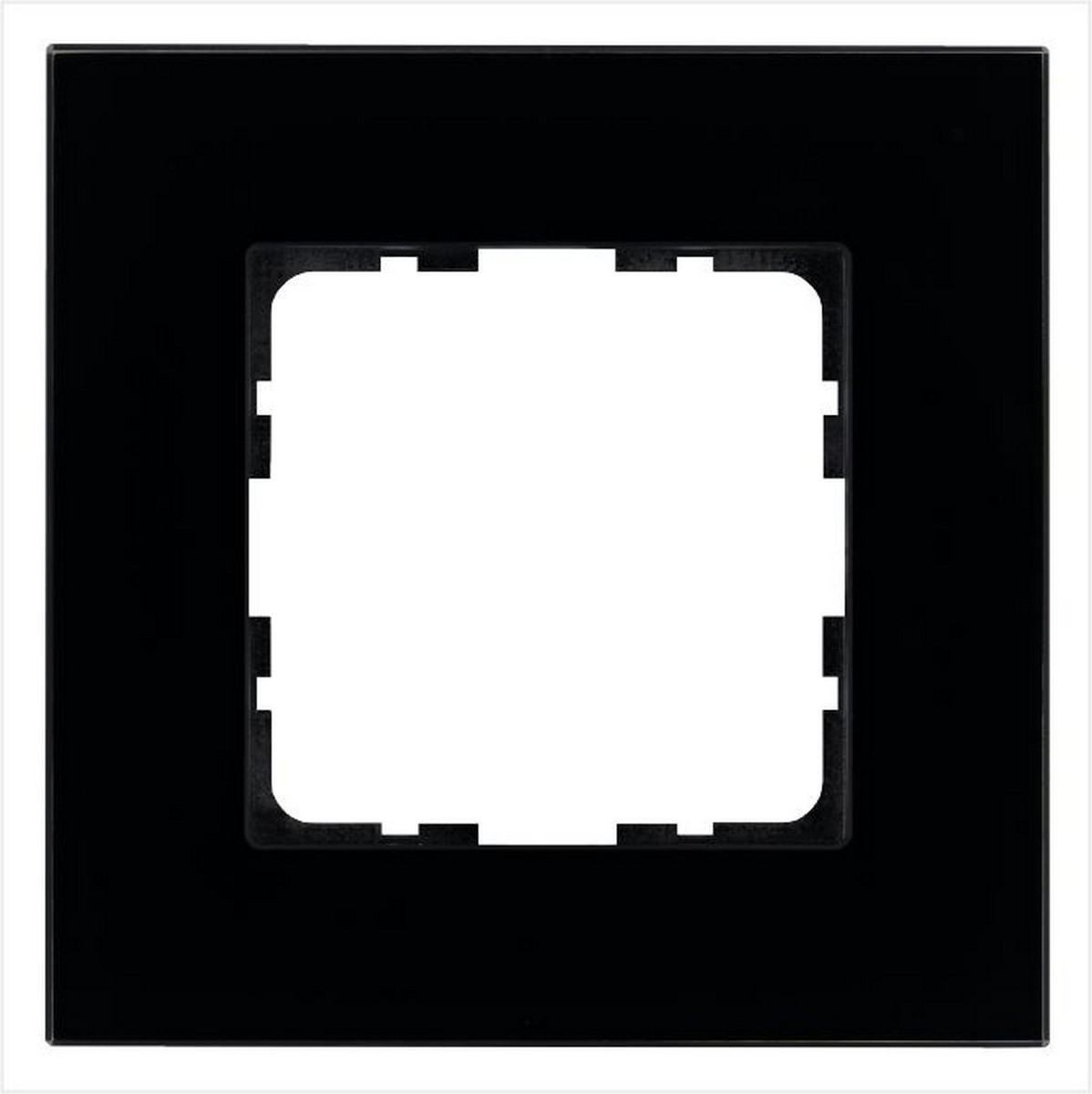 JASMART G - розетки и выключатели Рамка JASMART 1-постовая стекло Black Glass G1001GB
