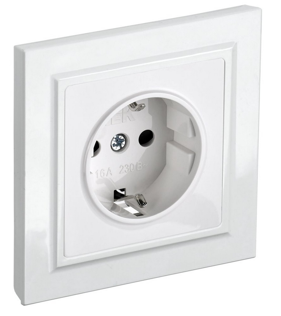 IEK Brite Белый Розетка IEK BRITE с/з с шторками 16А в сборе РСР14-1-0-БрБ белый BR-R14-16-K01-F