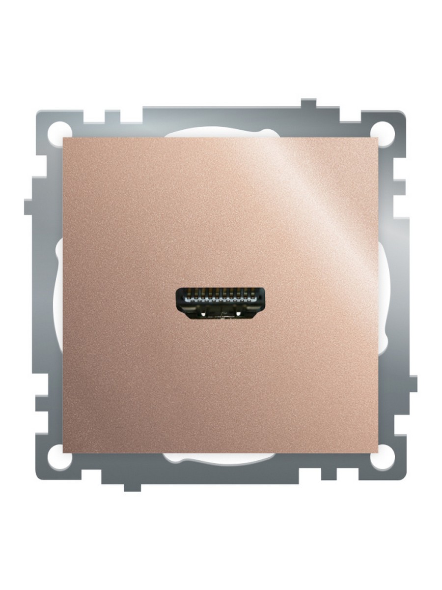 Катрин - Розетки и выключатели Stekker Розетка HDMI 2.1 Type A STEKKER GLS00-7118-02 Катрин шампань 50063