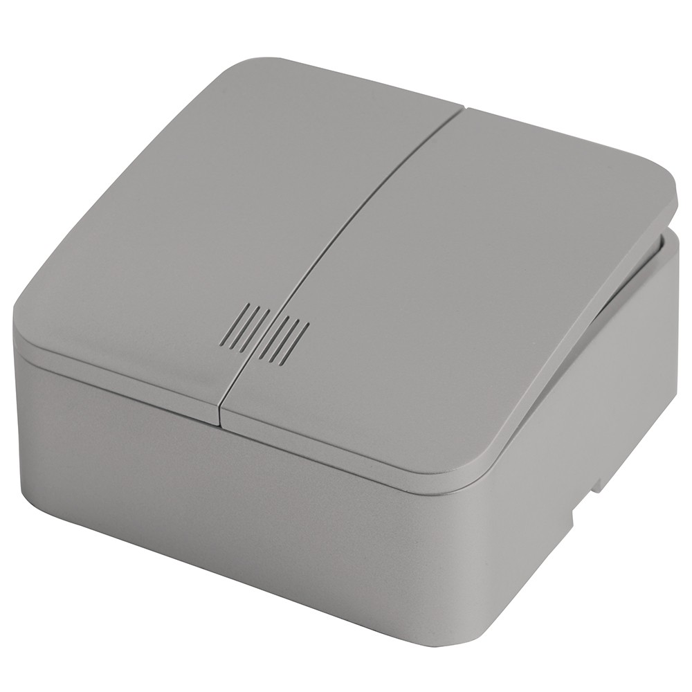 Накладные розетки и выключатели Stekker Выключатель 2-клавишный с индикатором STEKKER 250В София серебро MSW10-21-03 49298