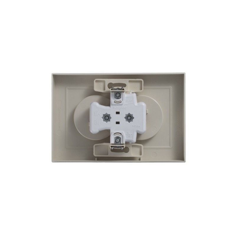 AtlasDesign Бежевый Розетка Systeme Electric AtlasDesign бежевый б/з двойная, 16А, в сборе ATN000220