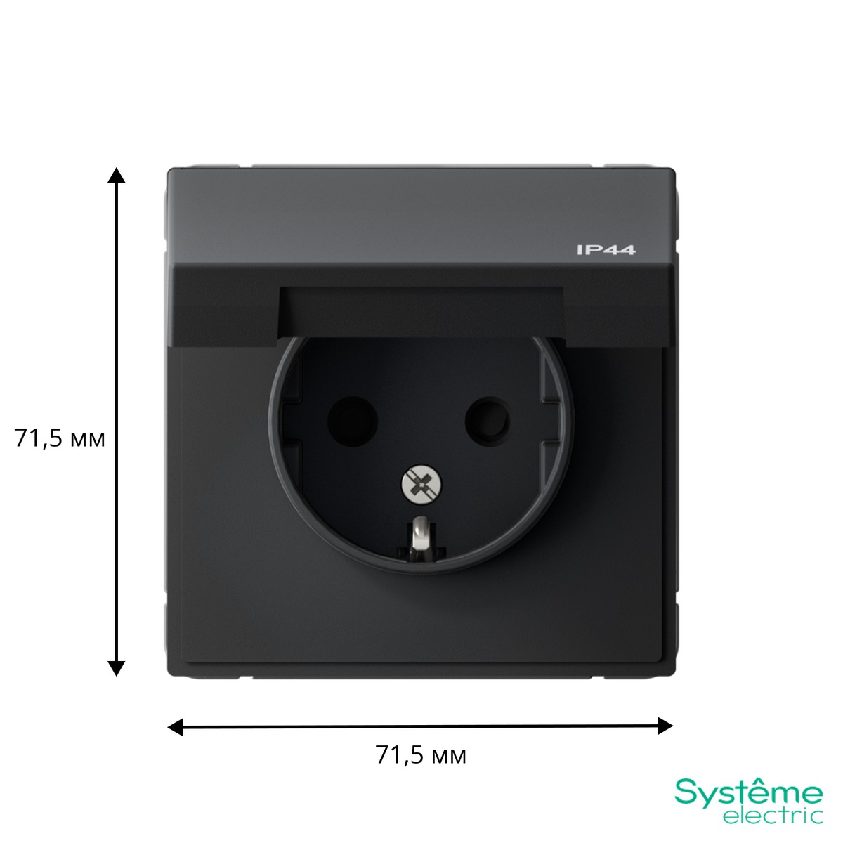 ArtGallery Карбон Розетка Systeme Electric ArtGallery Карбон с заземл. со шт. с крышк 16А IP44 GAL441046