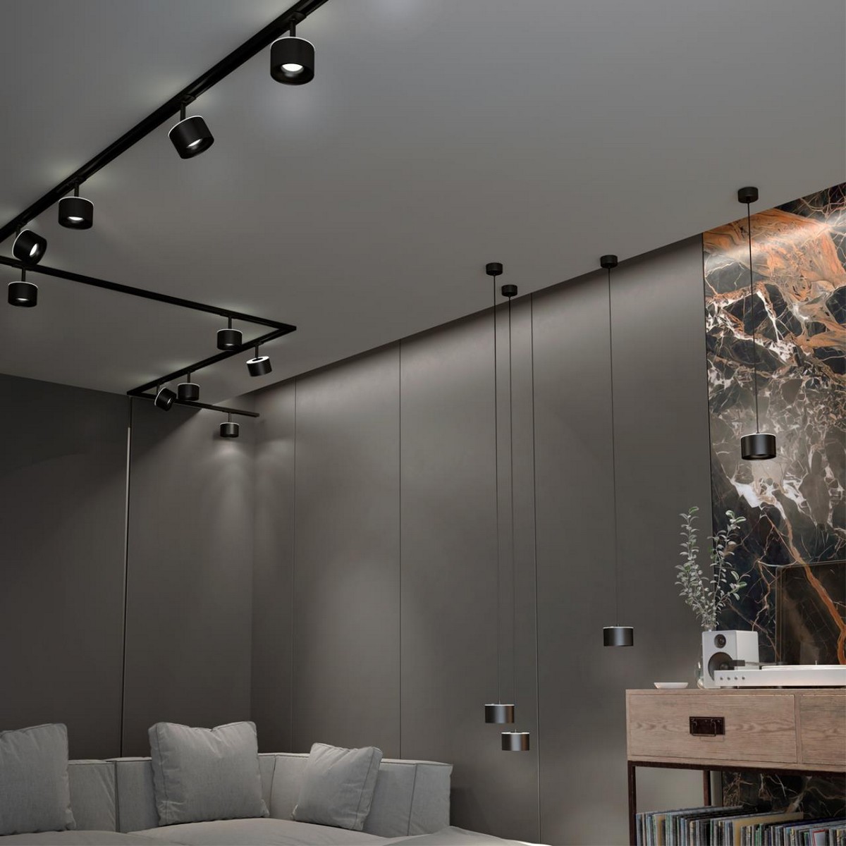 Подвесные светодиодные светильники Светильник накладной светодиодный с переключателем цветовой температуры, длина провод 2м NOVOTECH 358968 GIRO 