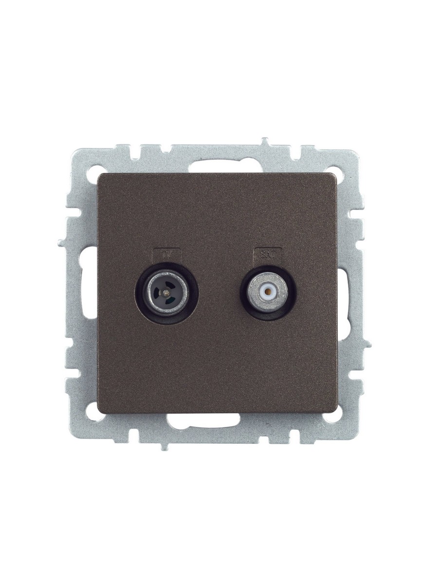 IEK Brite Бронза Розетка IEK BRITE двойная TV+SAT РТВ/РСп12-БрТБ темная бронза BR-AF20-O-K45