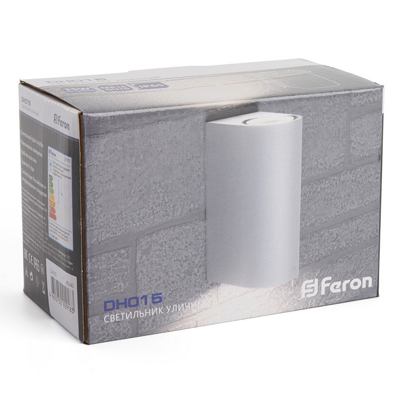 Уличные настенные светильники Светильник садово-парковый Feron DH015 на стену 2*GU10 230V серый 48340 