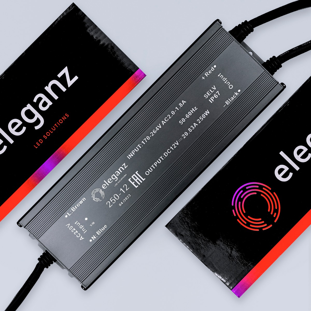 Блоки питания для светодиодной ленты Блок питания для светодиодной ленты Eleganz 12V 250W IP67 герметичный 1189 