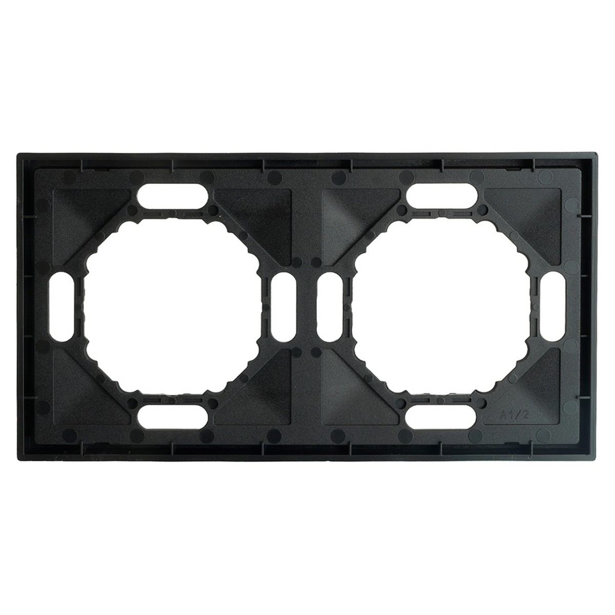 Эмили - Розетки и выключатели Stekker Рамка 2-ая STEKKER Эмили PFR00-5002-05 черный уголь soft touch 49859