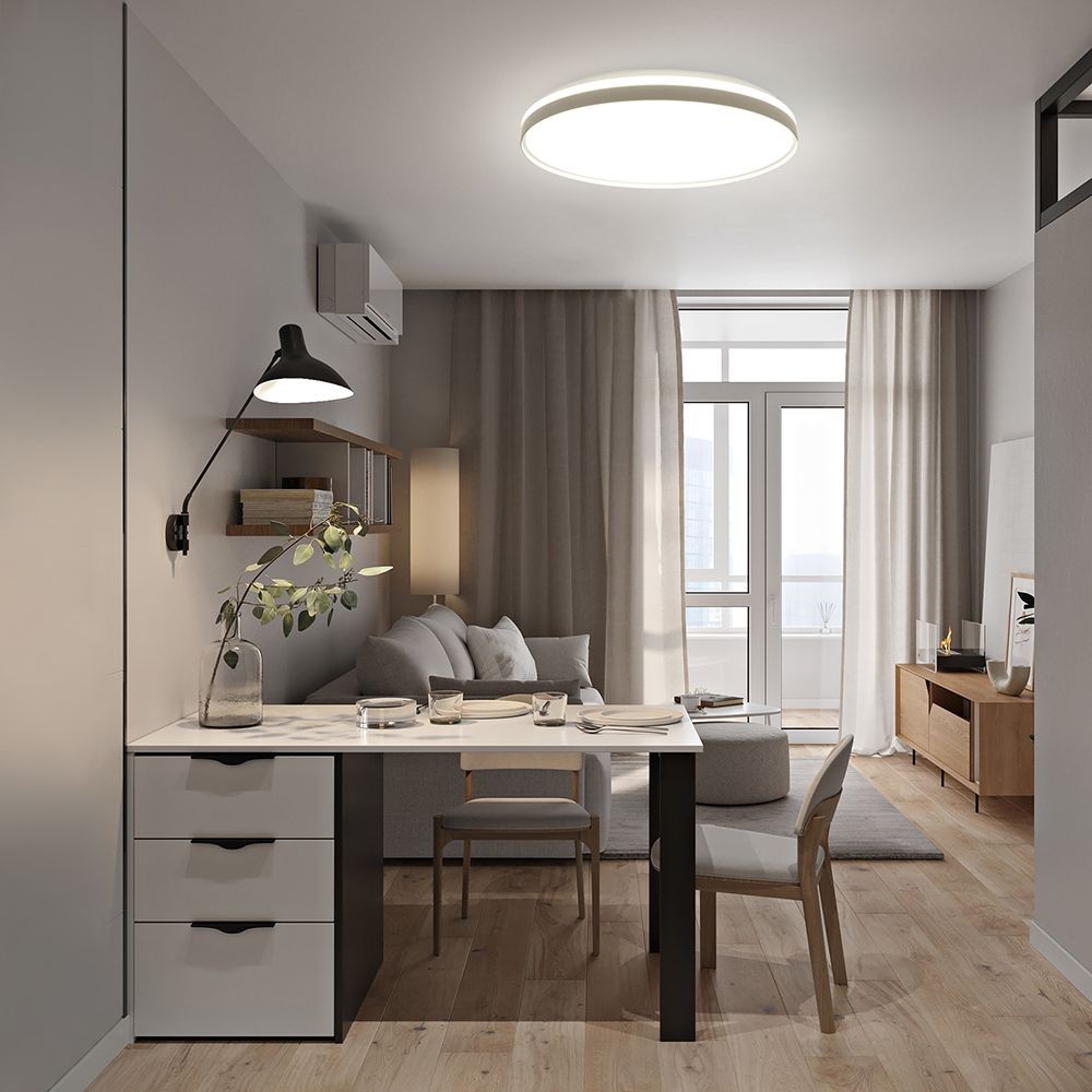 Управляемые светодиодные светильники и люстры Светодиодный управляемый светильник Feron AL6230 “Simple matte” тарелка 80W 3000К-6500K белый 48072 