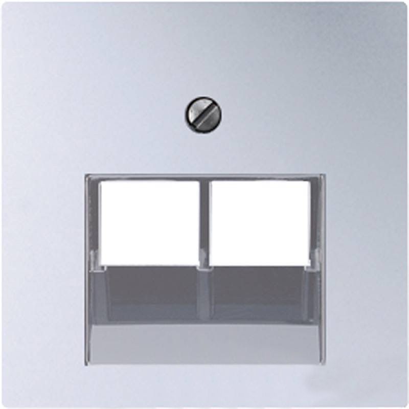 Jung Eco Profi механизмы Алюминий Розетка компьютерная двойная Jung Eco Profi RJ45 6-й кат., алюминий пластик под алюминий