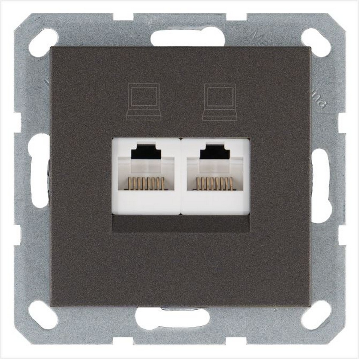 JASMART G - розетки и выключатели Интернет-розетка JASMART RJ45 двойная Мокко G6106Z