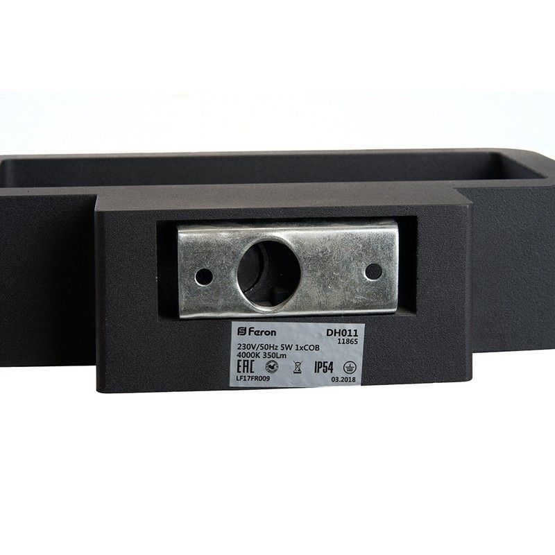 Уличные настенные светильники Светильник уличный светодиодный Feron DH011 5W 350Lm 4000K черный 11865 
