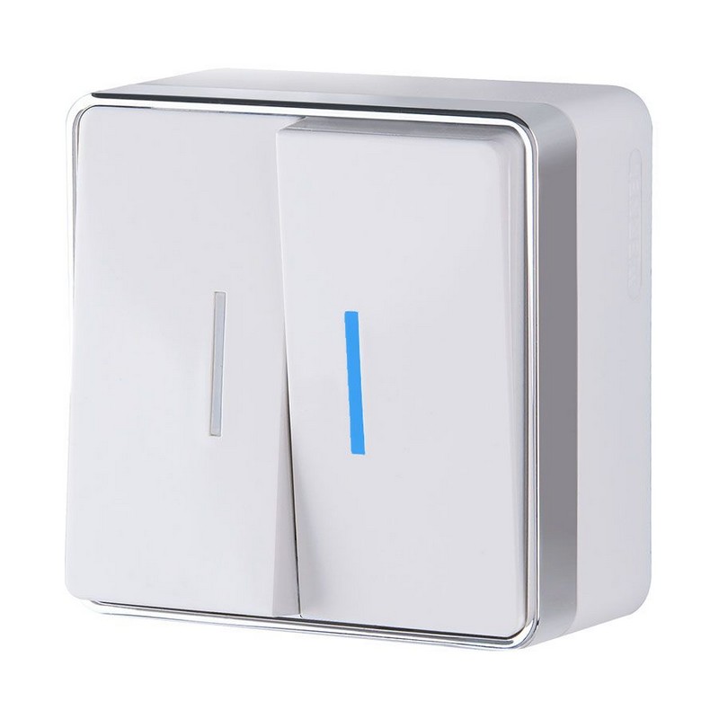 Werkel Gallant белый Выключатель Werkel двухклавишный с подсветкой Gallant (белый) W5020101