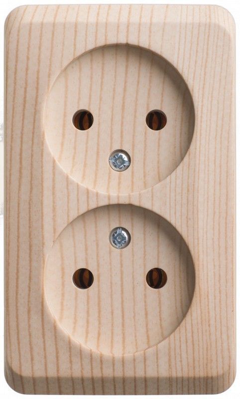 Этюд Дача Розетка 2-ая Systeme Electric Этюд наружный Дача Сосна б/з без шторок PA16-005D