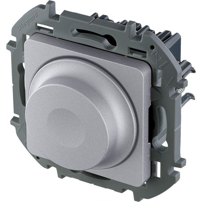 Legrand Inspiria Алюминий Светорегулятор Legrand INSPIRIA Алюминий поворотный без нейтрали 300Вт 673792