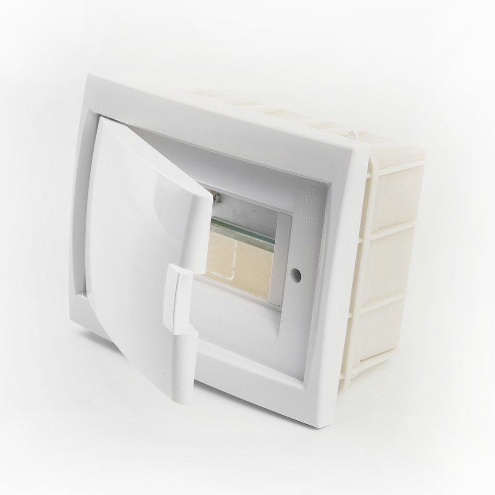 Пластиковые боксы и щиты Stekker Бокс встраиваемый STEKKER EBX50-2/06-20 6 модулей белый пластик серия Standart 49635